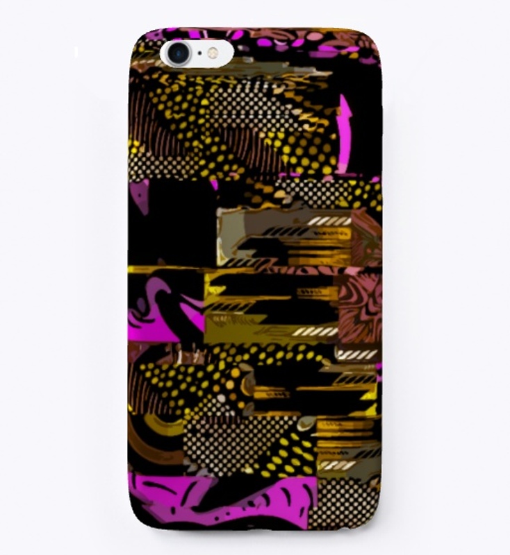 Pink Gold Glitched Pattern 
