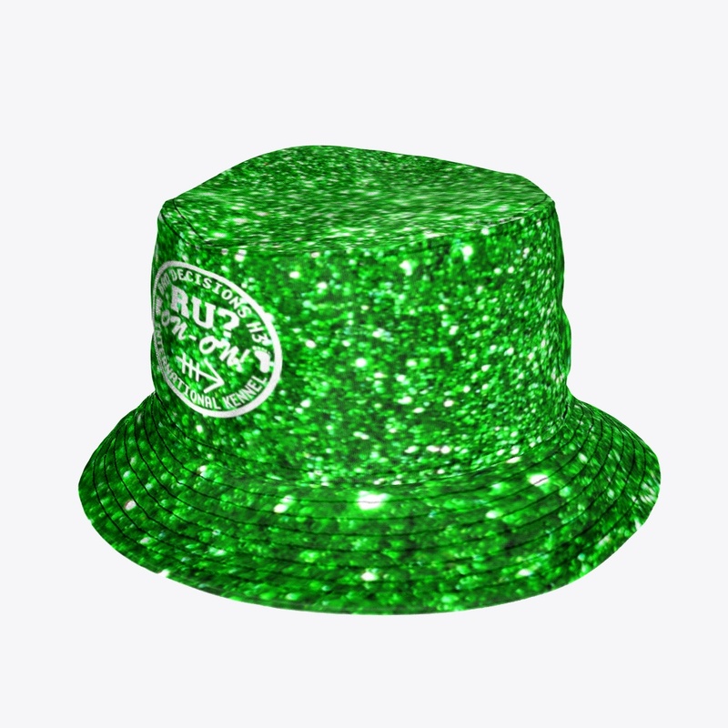 Green Glitter Print Hat