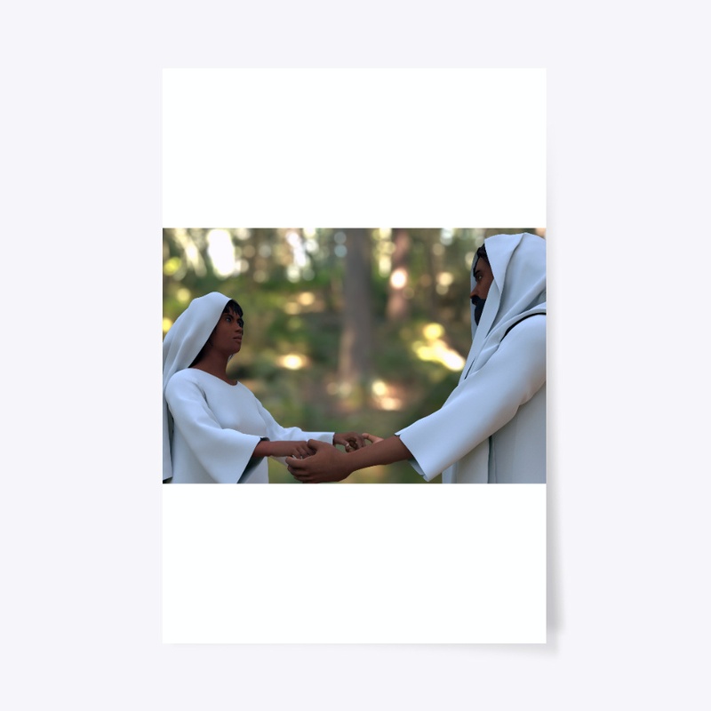 Yeshua and Mary Magdalene in forest 3D