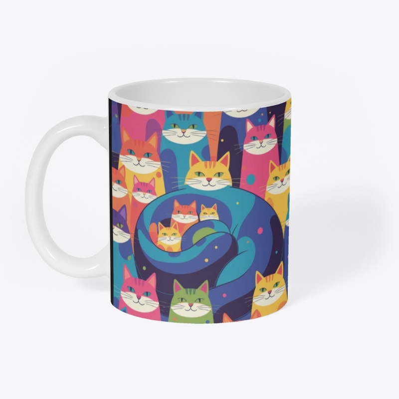 Colorful Cat Family