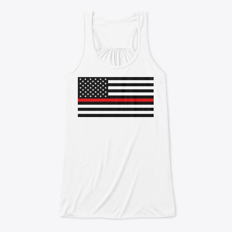 Thin Red Line Firefighters American Flag