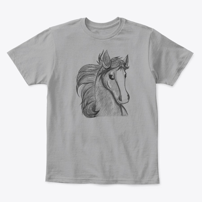 Horse Headshot Sketch Kids Tee