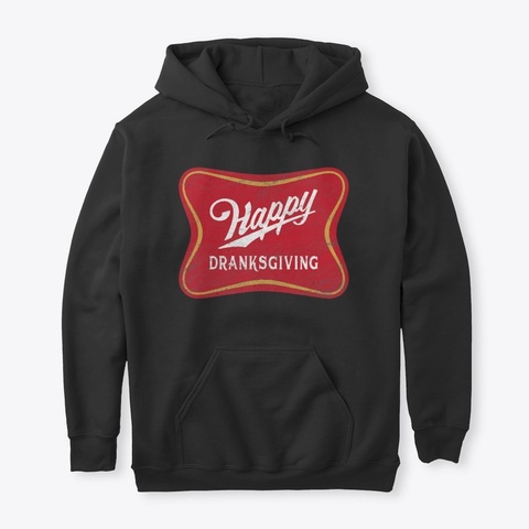 Mens Happy Dranksgiving   Beer Drinker Black T-Shirt Front