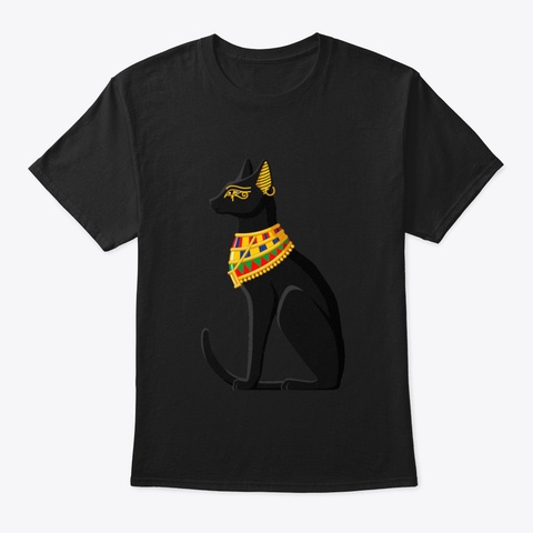 Egyptian Cat Black T-Shirt Front