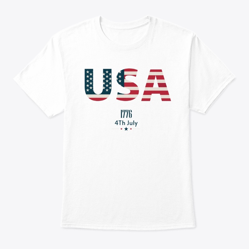 USA Flag  Print T Shirt