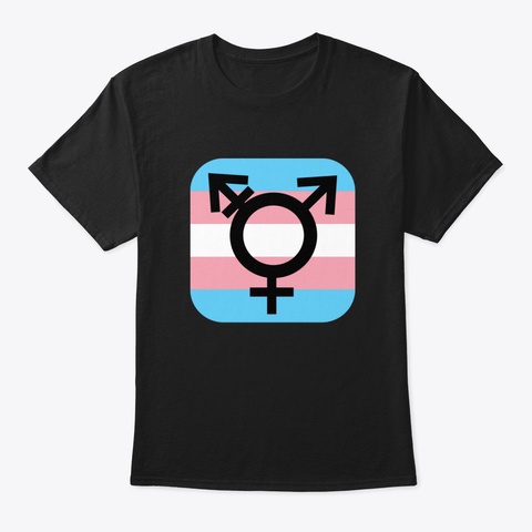 Transgender Pride Flag Gay Black T-Shirt Front