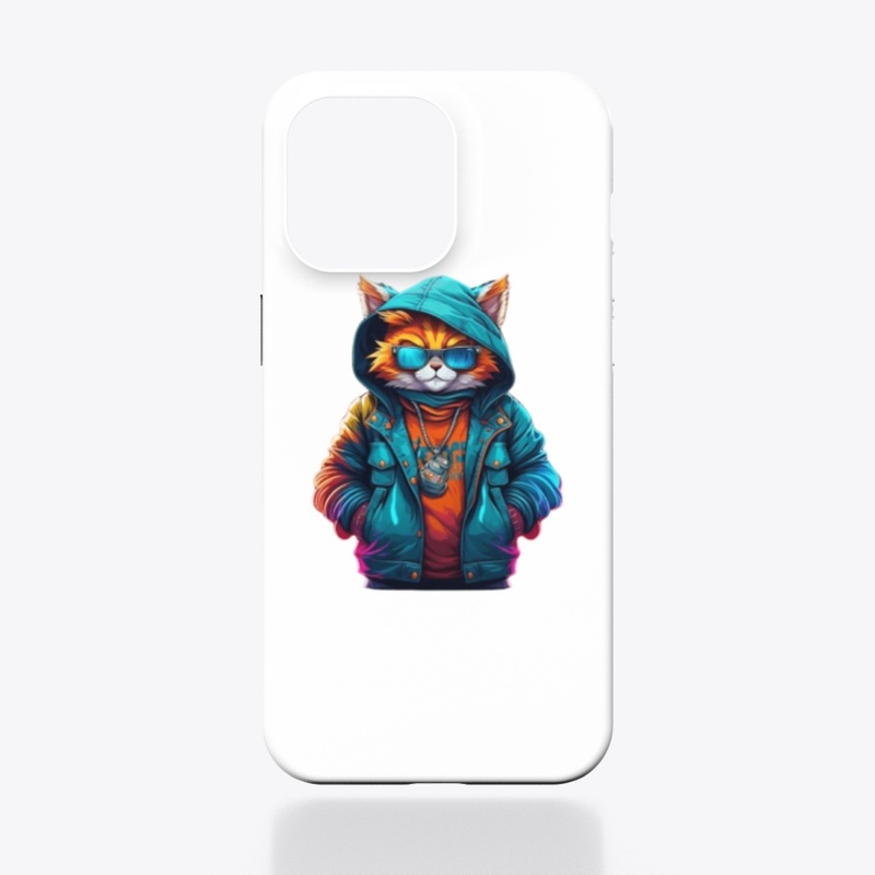 Trendy cool cat with wearing eyeglasses