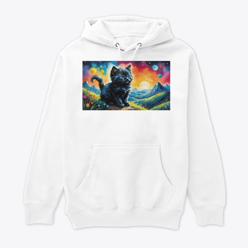 Mountains and cat