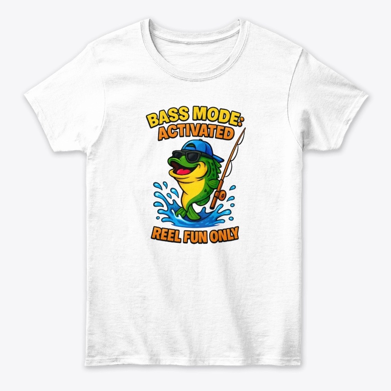 Bass Mode Fishing Fun Tee