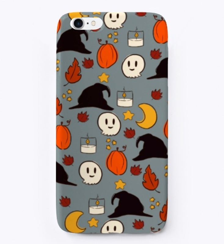 autumn spooky print phone case