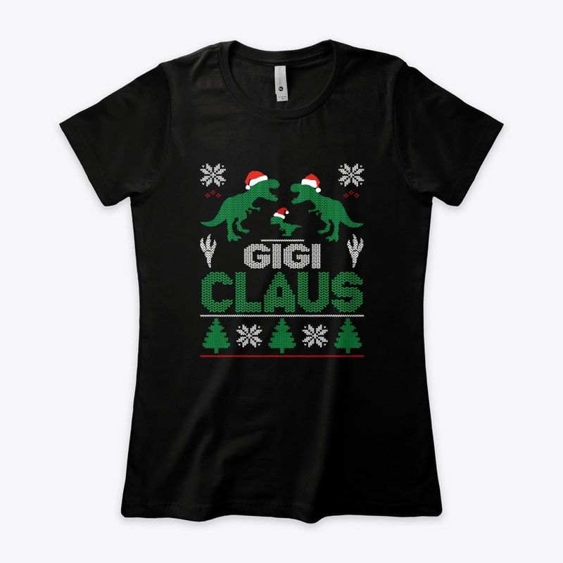 Funny Gigi Claus T-rex Christmas T-Shirt