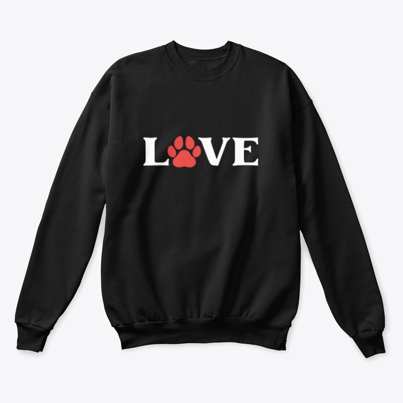 Full Chest Paw Print Love Hoodie