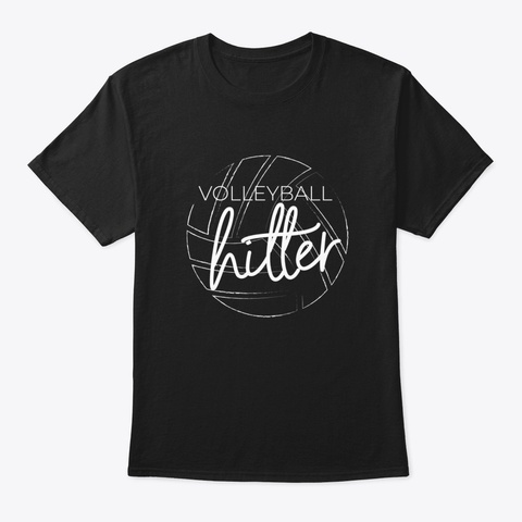 Volleyball Hitter Black T-Shirt Front