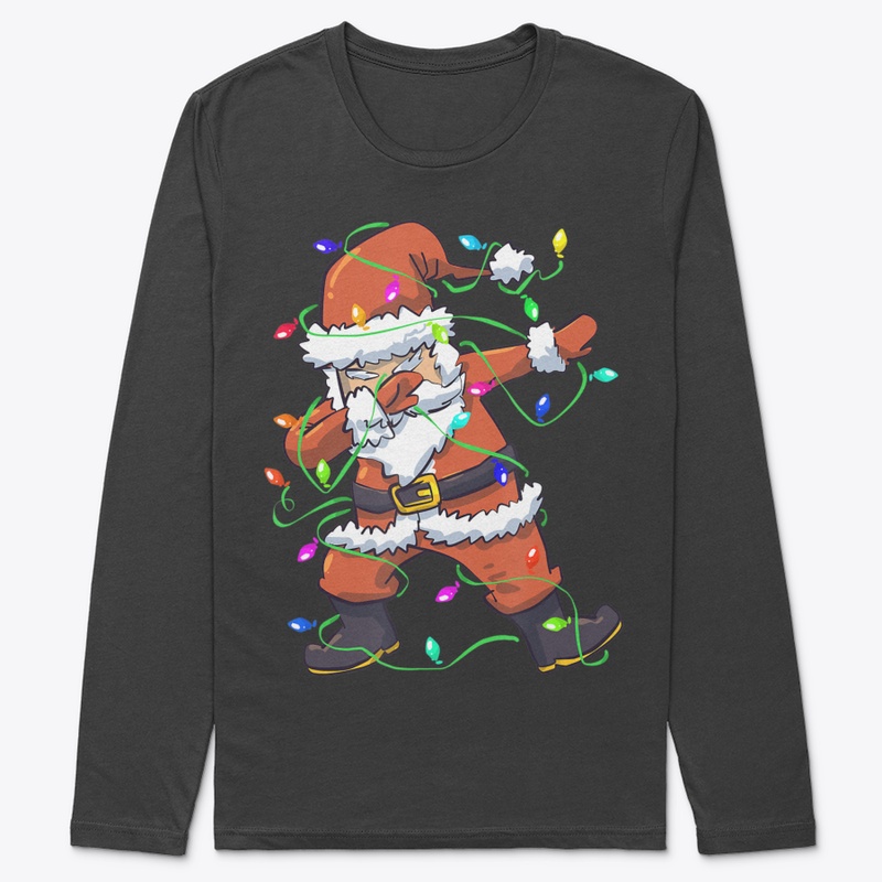 DABBING SANTA CHRISTMAS TREE LIGHTS FAMI