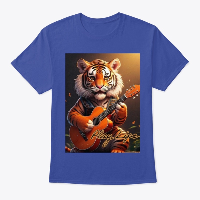 Play Lips, A tiger playing the guitar.