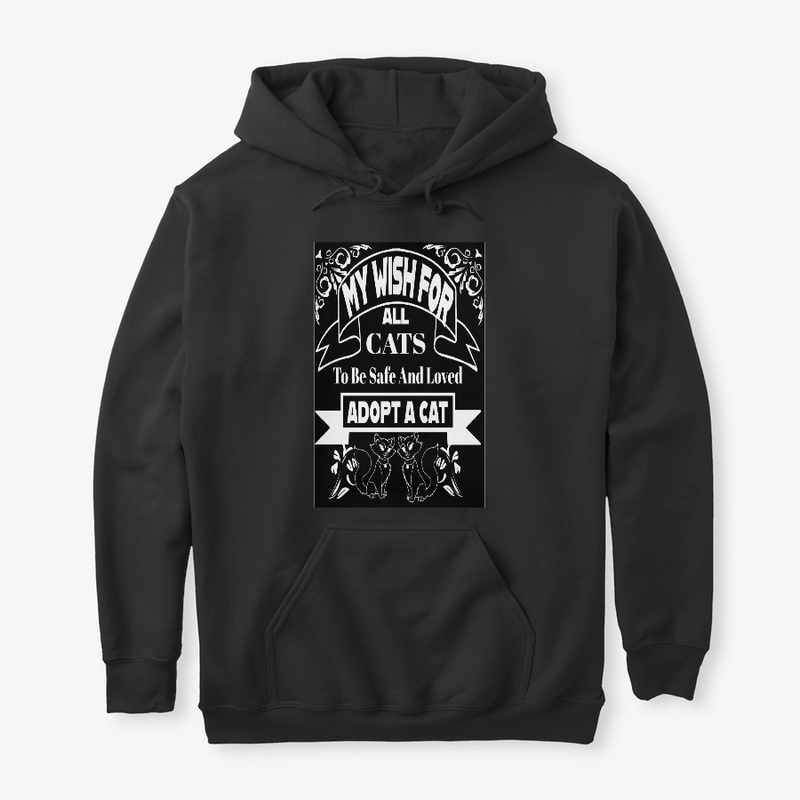 Adopy A Cat Black  Teeshirt