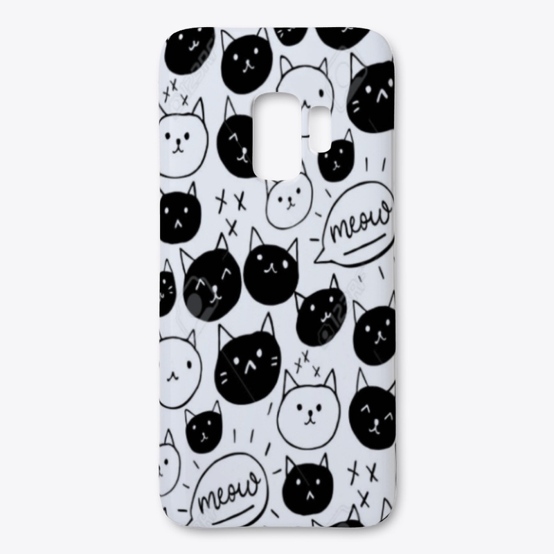 Black & White Cat Pattern Phone Case