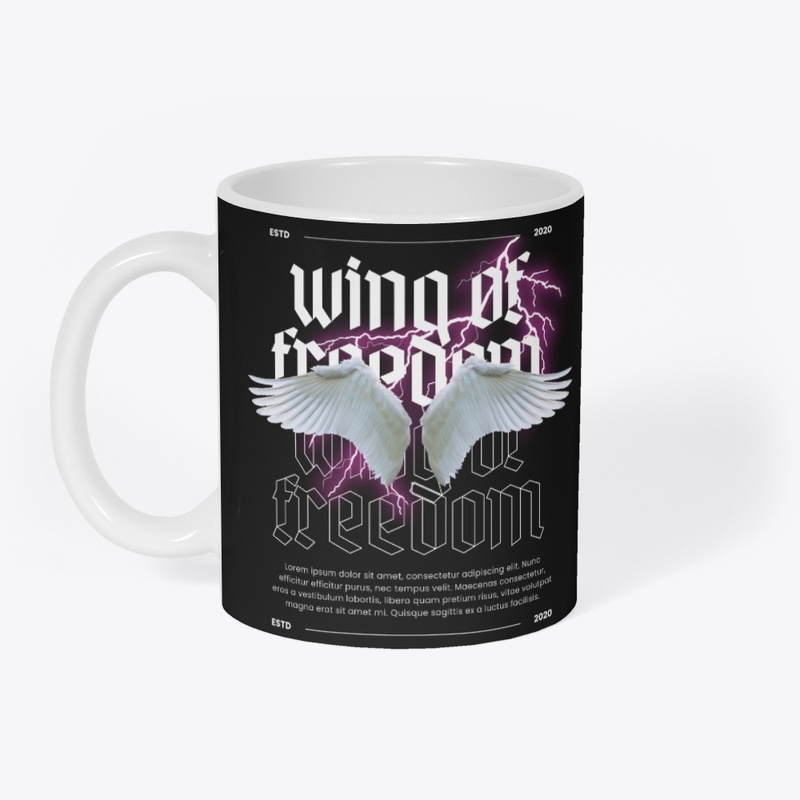 Bold Black T-Shirt - 'Wings of Freedom'