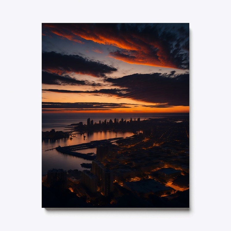 San Diego Sunset view Canvas 