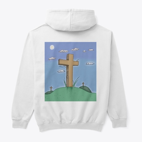 Cross Drawing White T-Shirt Back