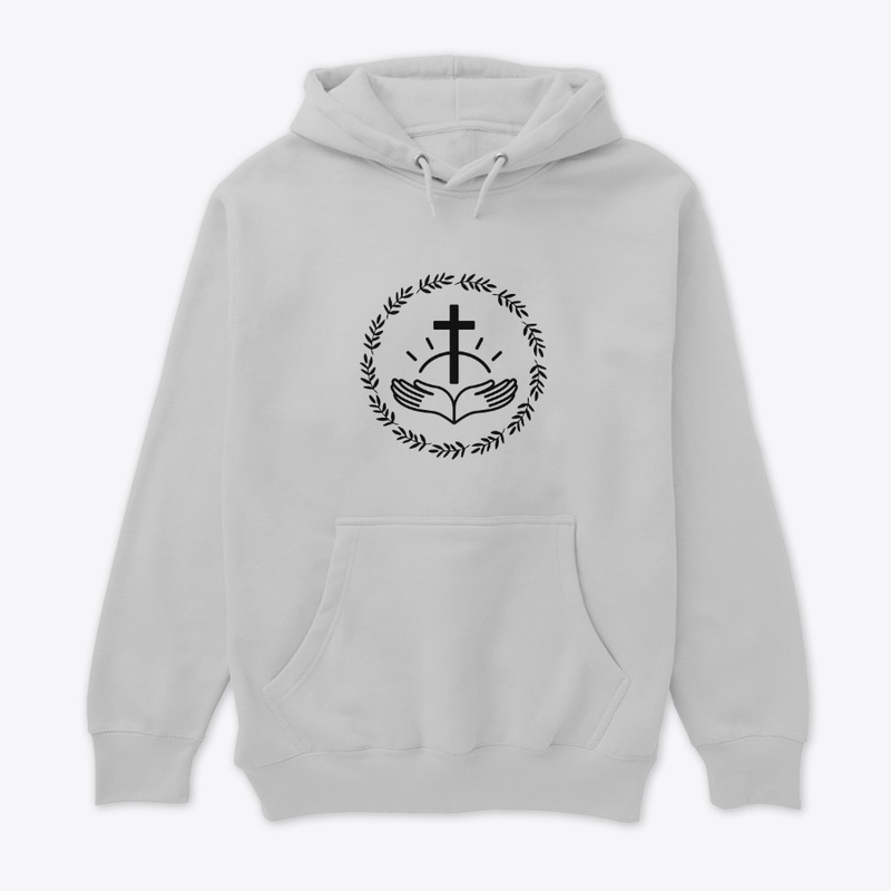 Hands and Cross (Black Text)