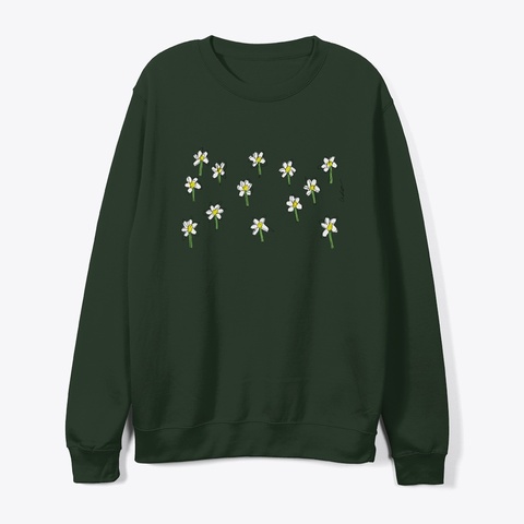 Las Flores Forest Green T-Shirt Front