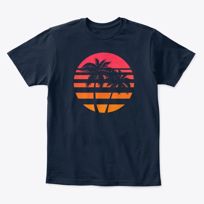 Retro Wave Palm Sun 