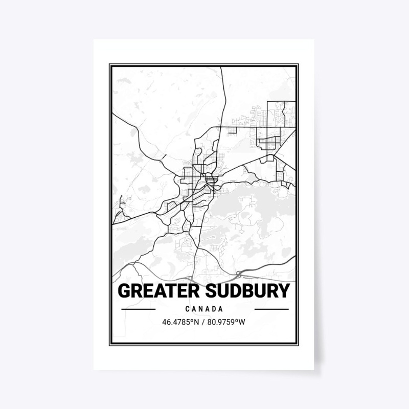 Greater Sudbury Light City Map