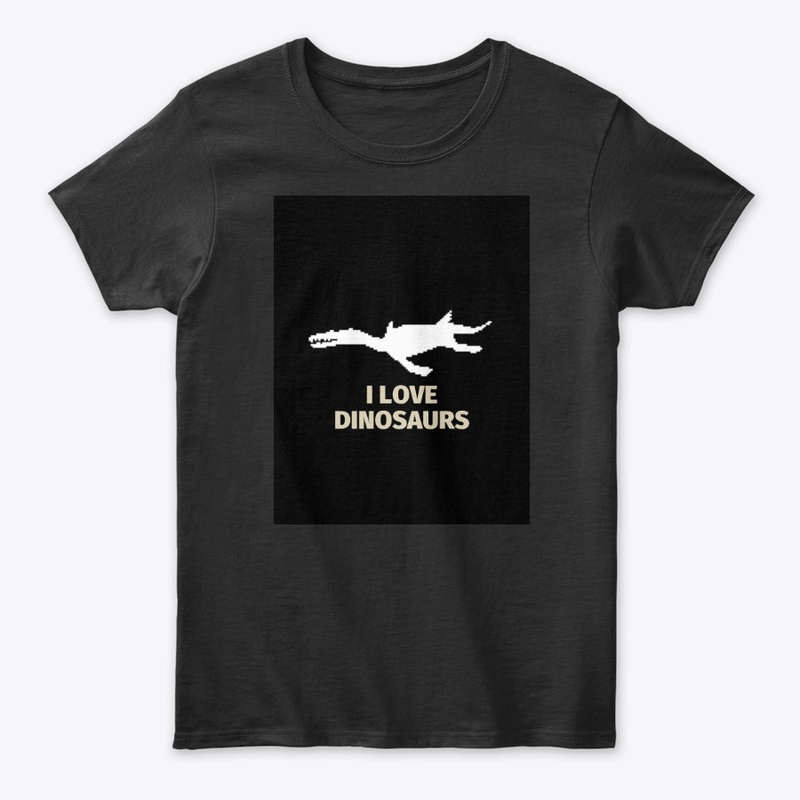 Pixel Art Dinosaur 12 Black