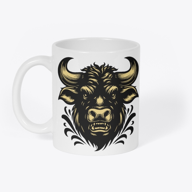 Bold Angry Cow Illustration