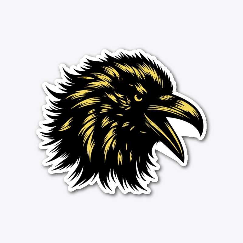 Angry Crow Head Design