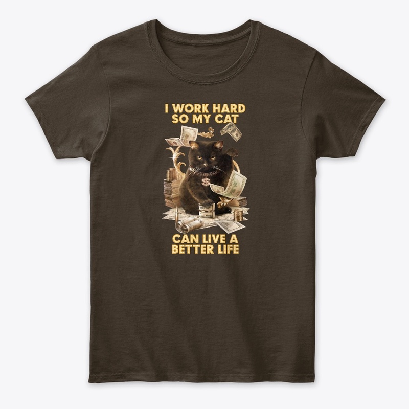 Funny Cat Shirt for Women Work Hard