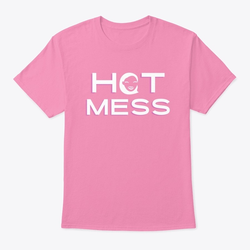 Classic Hot Mess Messy Mommy Tee - White