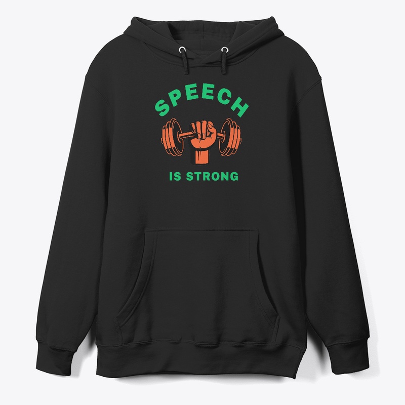 "Speech in strong" graphics typographic