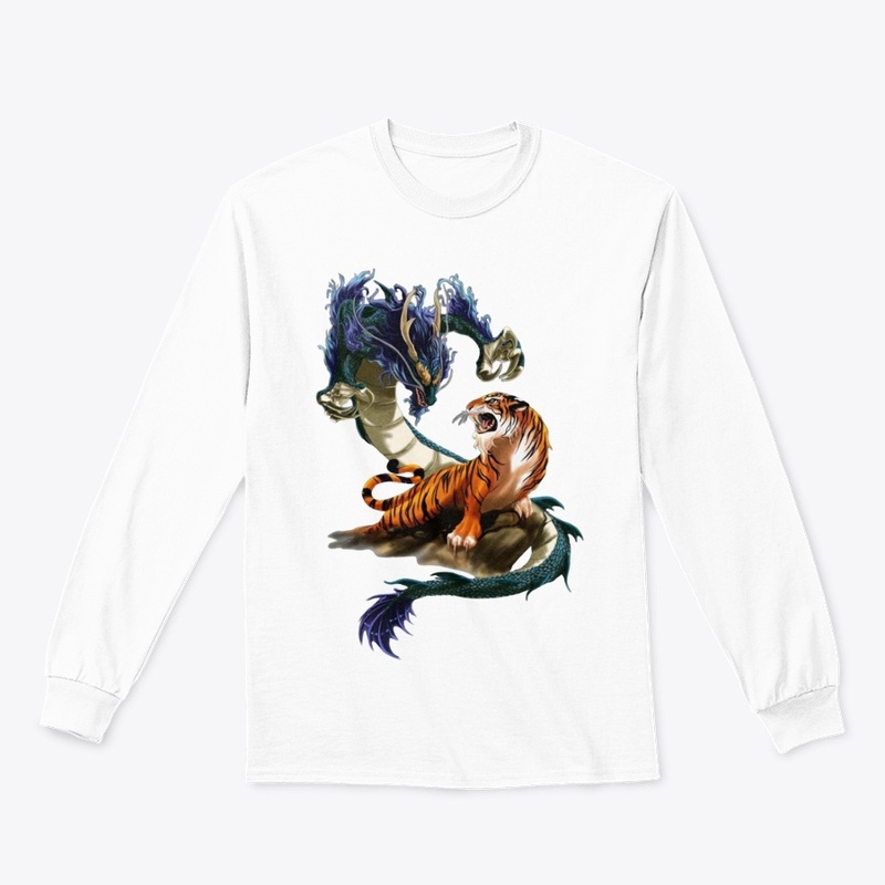 Tiger and dragon design T-shirt
