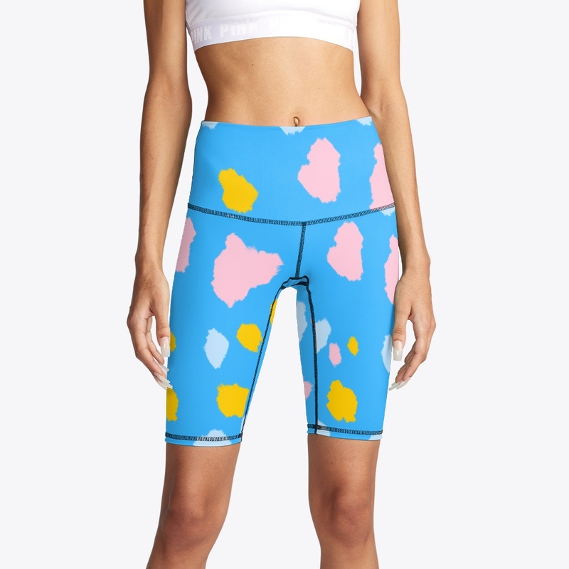 Paint Blobs on Blue Background