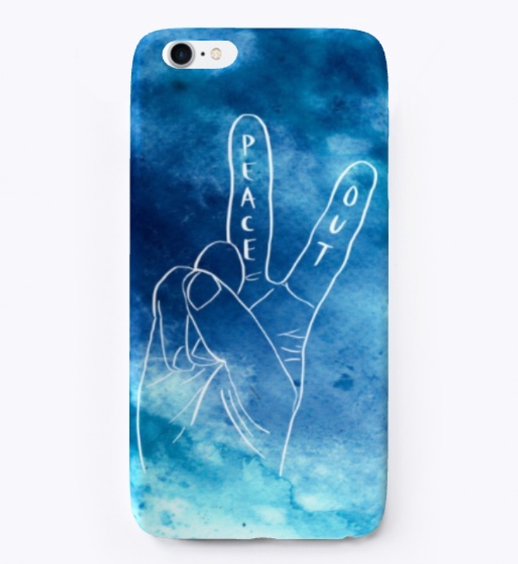 BLUE TIE DYE PEACE OUT | WHITE LOGO