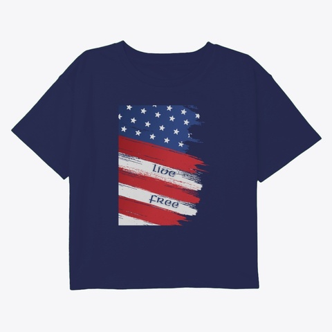 Live Free Navy T-Shirt Front