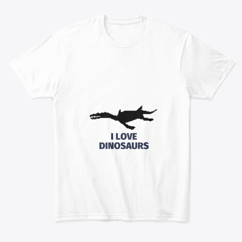 Pixel Art Dinosaur 12 White