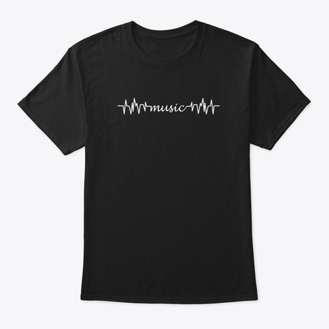 Music Heartbeat Black T-Shirt Front