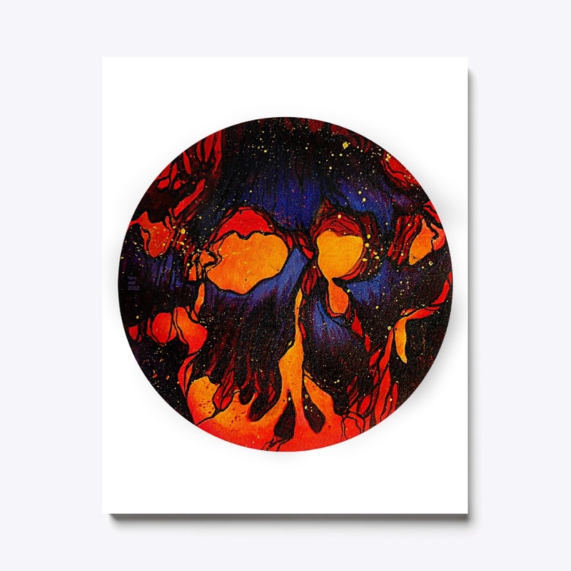 Skull in circle ' fiery
