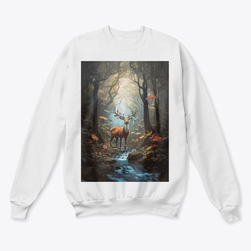 deer forest illustration