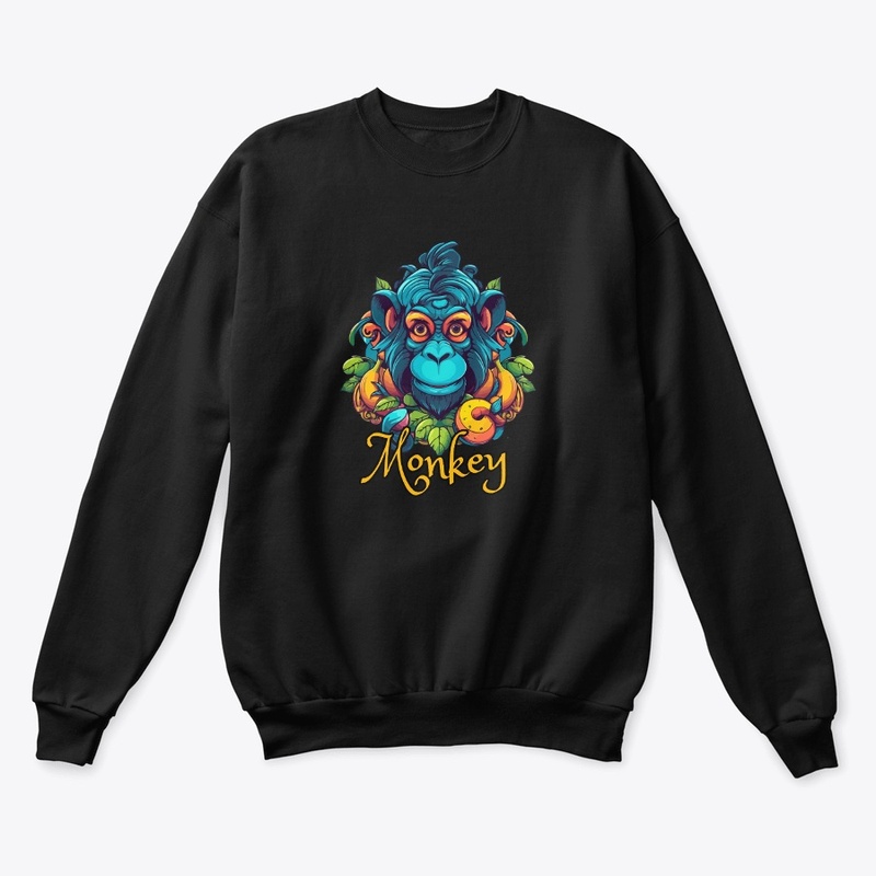 Black Blue Illustrated Monkey Adventure 