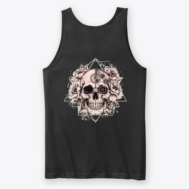 "Mechanical Bloom"-Skull With Gears