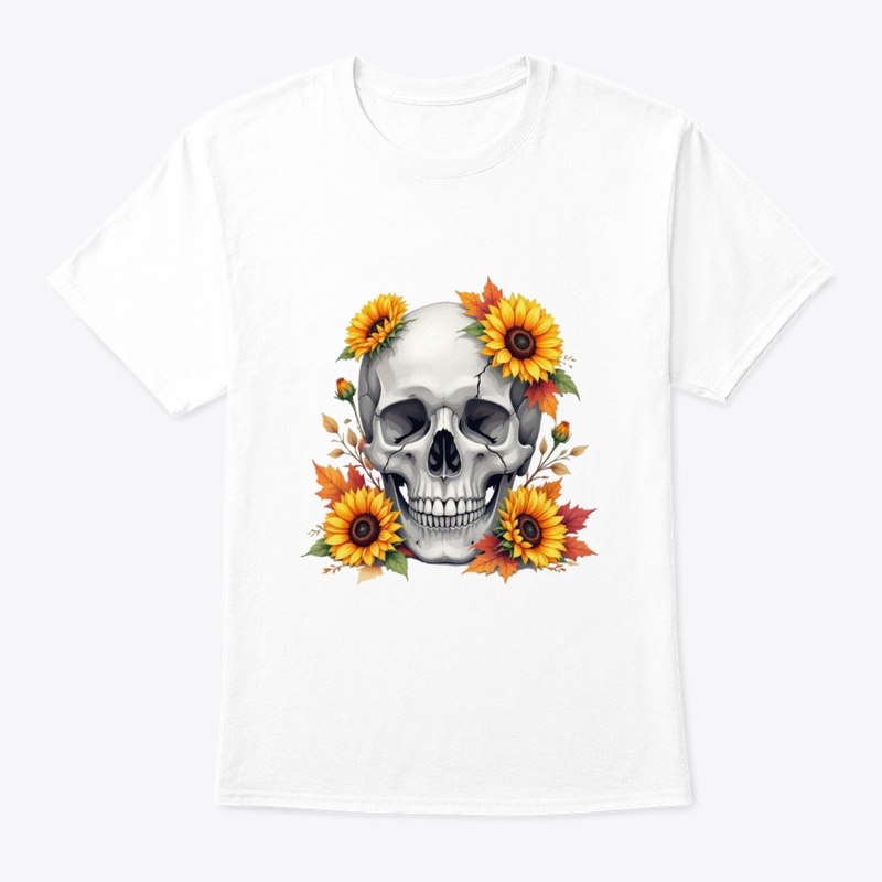 Skull in Bloom: Autumn Reverie T-Shirt