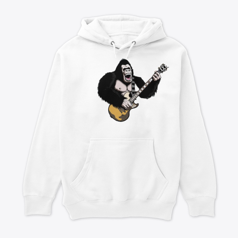 Ape Jamming on an Electric Guitar