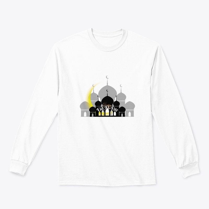 Happy Eid Al-Fitr Mosque & Moon Art