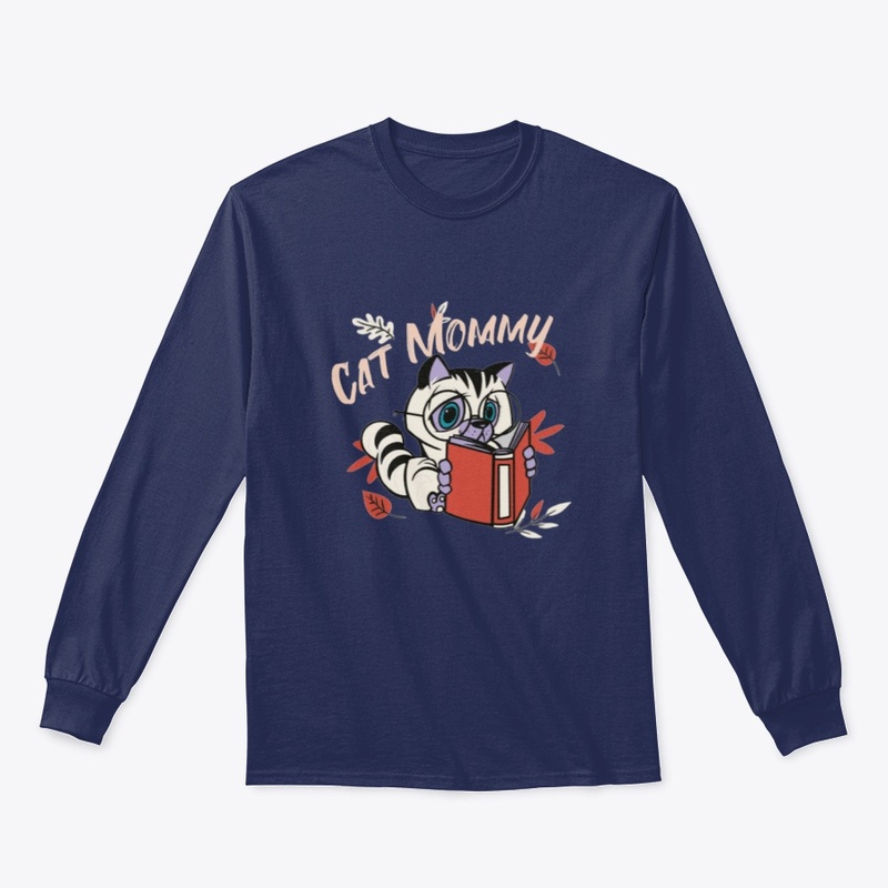 Cute Cat Mommy Reading Book
