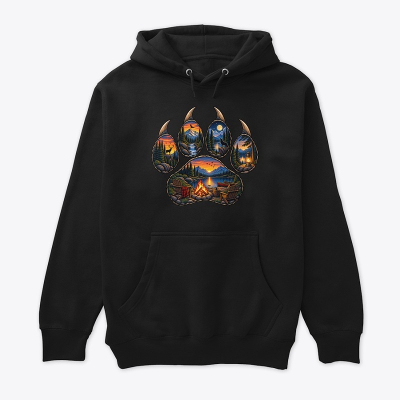 Wild Adventure Bear Paw T-Shirt Design