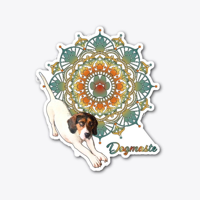 Dogmaste - Yoga dog with dog paw mandala